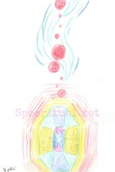 2019年*10月 大阪ヒーリングマーケットで描いてもらったチャネリングアートその①。「ダイヤモンドみたいなのは振動していて、水色は水が上に向かって流れていくような感じ。赤いのは上から降りてきている感じ。」と動いてる様子も教えてくれました。何を表しているのかは...((*´罒`*)ニヒヒ